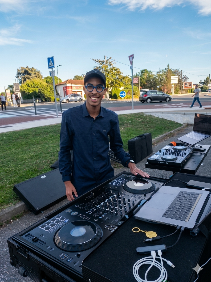 DJ aux platines en extérieur — DINO PRODUCTION