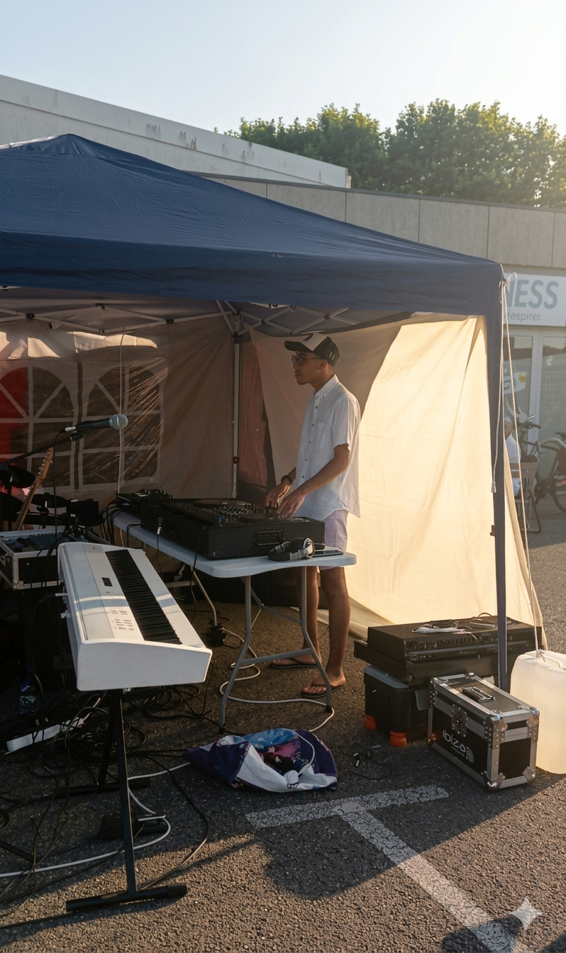 DJ set en plein air sous tente — Dino Production